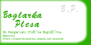 boglarka plesa business card